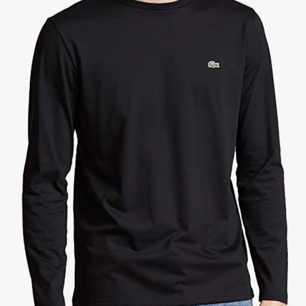 Lacoste Long Sleeve Jersey Pima Regular Fit Crewneck T-Shirt - Large